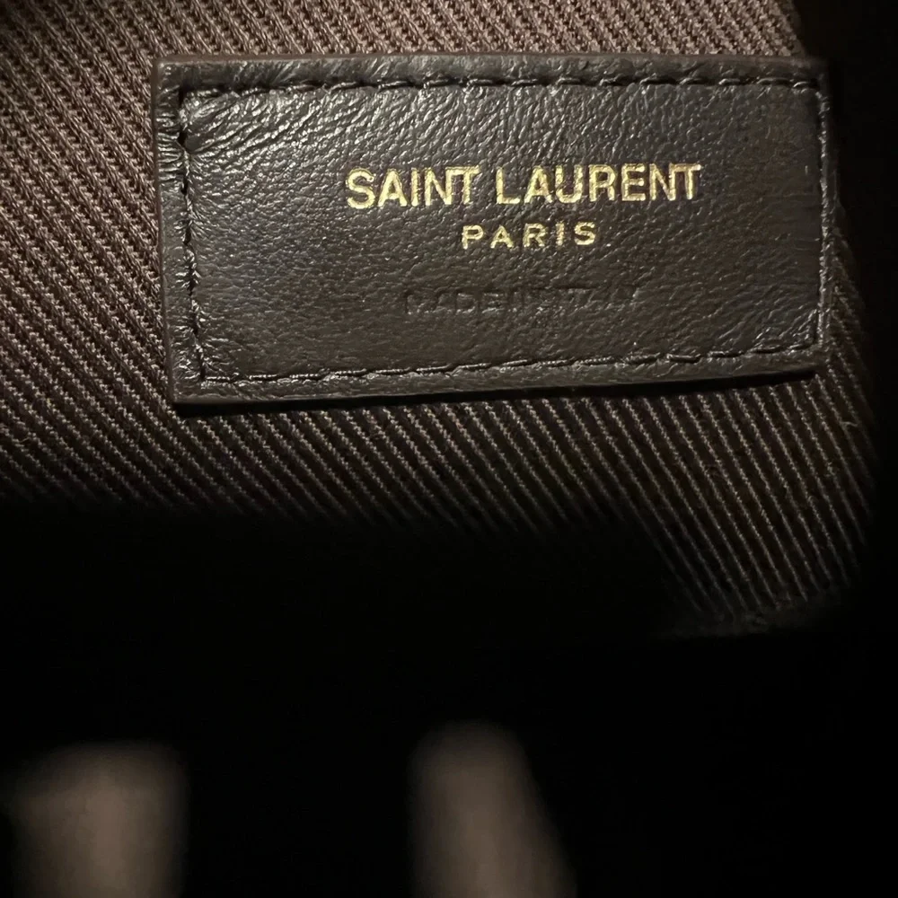 Saint Laurent Le Monogramme leather-trimmed printed coated-canvas bucket bag - Picture 14 of 16